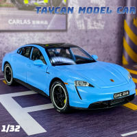 1:32 Scale Porsche Taycan รถโลหะผสมรุ่นรถ Diecast Sound Light รถคนรักคอลเลกชันวันเกิดสำหรับเด็กของขวัญโลหะของเล่นเด็ก