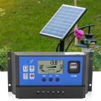 【HOT SALE】Intelligent Solar Panel Battery Regulator Charge Controller LCD Display with Dual USB Port 12/24V