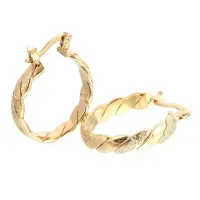 [COD] hot new style 14K gold earring round braided twist-shaped frosted earrings