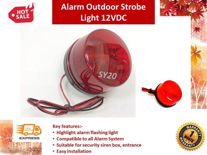 12VDC Alarm Outdoor Strobe Light For Alarm System Lazada