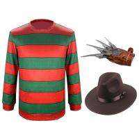 Preppy Claws Costume Safe and Harmless Wish Costume for Kids Freddy Costume with Red Green Jumper Explorer Hat Claw Hand Glove for Halloween Gift excellent