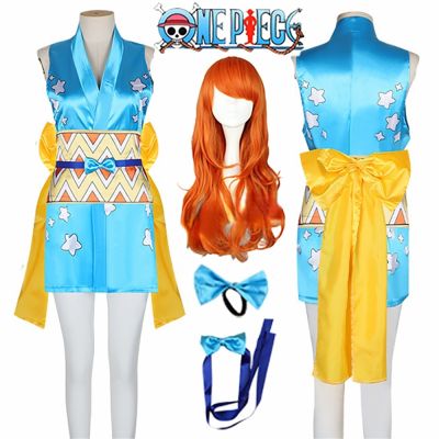 Anime One Piece Wano Country Nami Cosplay Costumes Kimono Dress Halloween Costumes For Women Vestido Role Play Suit Clothing