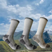 【2023】Mens Merino Wool Socks เดินป่า80 Merino Wool Crew ถุงเท้าทำงาน Thermal Tomer Breathable ไม่มีกลิ่นความต้านทานถุงน่องคริสต์มาส