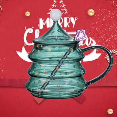 ต้นคริสต์มาสคู่กระจกปาร์ตี้ Drinkware ของขวัญคริสต์มาสมนุษย์หิมะแก้วดำเนินการเกี่ยวกับดื่มขวดความร้อนฉนวนถ้วยกาแฟ1ชิ้น