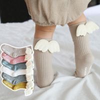 ▫  Angel Wing Spring Cotton Newborn Sock Solid Candy Color Kids Toddler Long Socks For Kids Children Baby Girls Knee High Sock