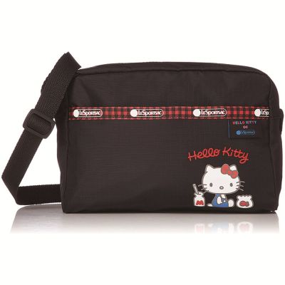 กระเป๋าสะพายไหล่ลายการ์ตูนแนวเฮลโลคิตตี้มีซิปปักลายตัวอักษร Hello Kitty สีแดงกระเป๋าสะพายข้าง