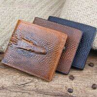 New Mens Short Wallet PU leather 2 fold Fashion Classic Multifunctional Crocodile Large Capacity Multi-card Card Bag Wallet