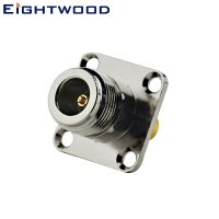 Eightwood 5PCS SMA to N RF Coaxial Adapter SMA Plug Male to N Jack Female RF Connector Straight  4 Hole Flange Between Series Electrical Connectors