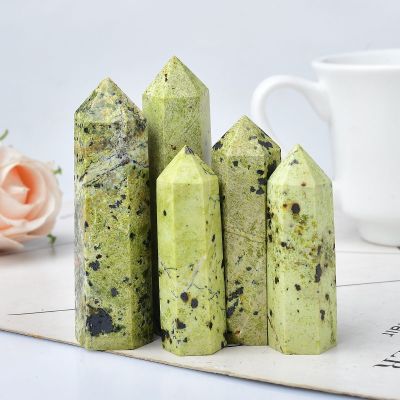 Natural Stone Crystal Point Grass loosely Stone Healing Obelisk Quartz Wand Tower Ornament for Home Decor Energy Pyramid