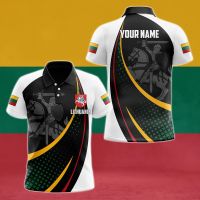 Lithuania Flag &amp; Coat of Arms Customized Polo Shirts Summer Casual Streetwear Mens Fashion Loose Jersey Plus Size Sportswear