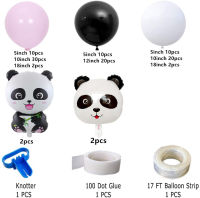Black White Pink Balloon Garland Kit Panda Themed Party Supplies Latex Balloons for Baby Shower Girls Birthday Wedding Bridal