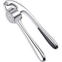 LMETJMA Premium Garlic Press Stainless Steel Garlic Mincer Garlic Crusher Easy to Squeeze and Clean Kitchen Tools JT202