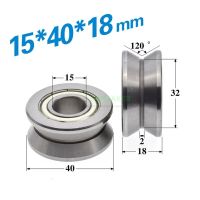 1pcs 15*40*18mm LV202-40 bearing wheel  LV series V groove pulley  4cm inner diameter metal roller/track guide wheel