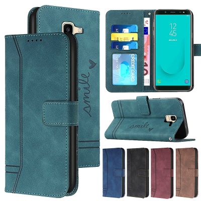 「Enjoy electronic」 PU Leather Flip Cover for Samsung J310 J510 J710 J4 J6 2018 Card Slots Wallet Case for Samsung A320 A520 A6 2018 A7 2018