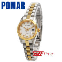 Pomar นาฬิกาข้อมือผู้หญิง สายสแตนเลส รุ่น PM63557AG02 (สองกษัตริย์ / หน้าปัดสีขาว)