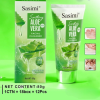 โฟมล้างหน้า สูตรว่านหางจระเข้ 80g SASIMI Aloe Vera Facial Cleanser