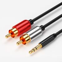 2RCA เป็นแจ็ค3.5มม. ช่องรับสัญญาณเสียงแจ็ค3.5มม. ไปยังตัว2RCA อะแดปเตอร์ตัวผู้สำหรับเครื่องขยายสัญญาณทีวีเครื่องขยายสัญญาณทีวีสายลำโพง RCA