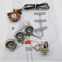 HR-Guitar Potentiometer CTS 250K Copper shaft Wiring Kit for-Stra CDE 225P .033 100V Orange Drop Cap +Welding line drawing