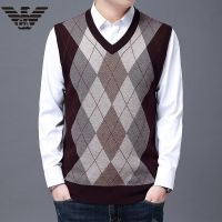 CODTheresa Finger New Men V-neck Thin Sweater Vest Business Sweater Sleeveless Mens Cool Sweater