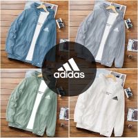 Adidas เสื้อแจ็กเก็ต ผ้าเรยอน แบบบางพิเศษ ป้องกันรังสียูวี กันแดด ใส่เล่นกีฬากลางแจ้ง สําหรับผู้ชาย