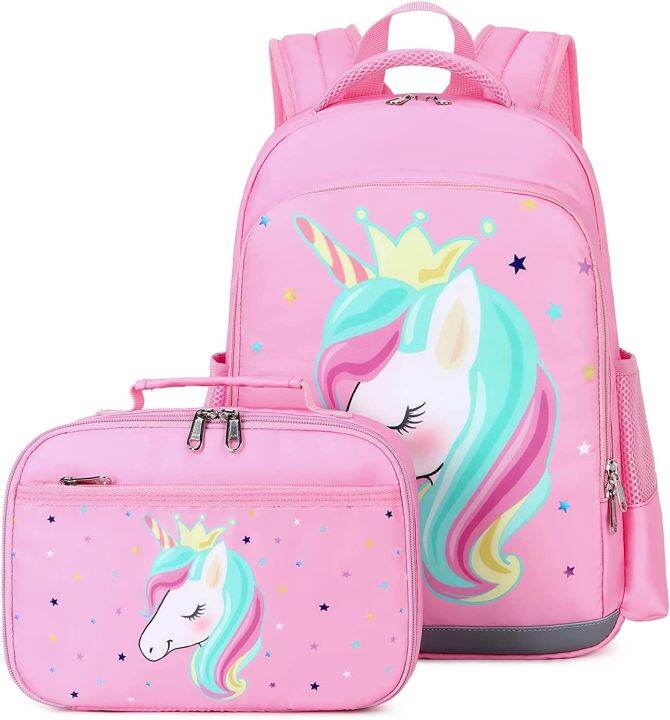 Backpack for Kids Girls School Backpack with Lunch Box Preschool