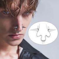 【YF】 Fake Piercings Nose Hoop Punk Pointed Cone Ring Jewelry Unisex Gothic Nasal Street Rock Design Accessories Gift