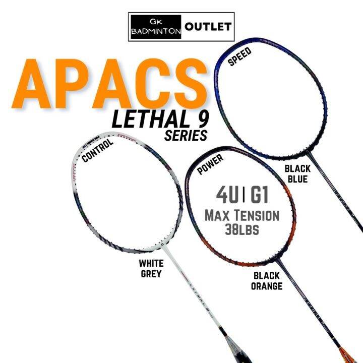 APACS Lethal 9 Power / Lethal 9 Control / Lethal 9 Speed Badminton Racket APACS Original