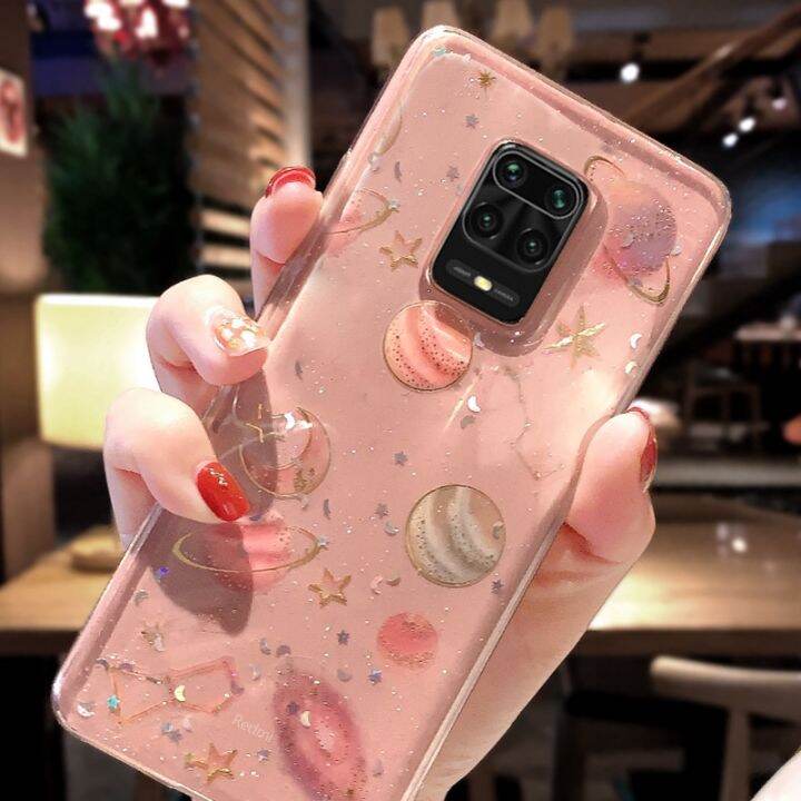 transparent-case-for-xiaomi-redmi-note-9-8-10-11-pro-9s-10s-11t-poco-x3-f3-mi-11-lite-5g-ne-glitter-moon-stars-soft-cover