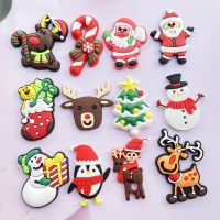 12pcs Cute Mini Christmas Series PVC Flexible Glue Flat Back DIY Scrapbook Embellishment Phone Craft Decoration F63