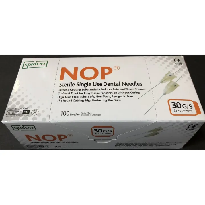 NOP Sterile Single Use Dental Needles 27G/S , 30 G/S by Spident Lazada PH