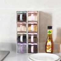 hotx【DT】 4 Pieces of Seasoning Box Rack and Pepper Container Multi-function Shaker