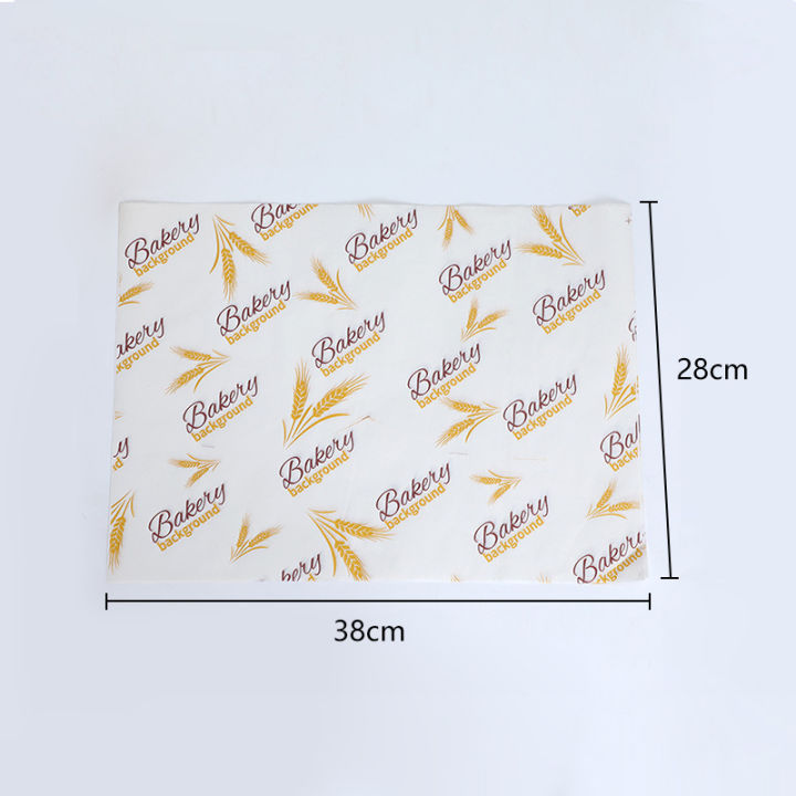 yurongfx-กระดาษห่อแซนด์วิชแบบมีเทปพันห่ออาหารกันน้ำได้50ชิ้น-ถุงกระดาษกระดาษแว็กซ์น้ำมันกระดาษกระดาษห่อขนมปังในครัว