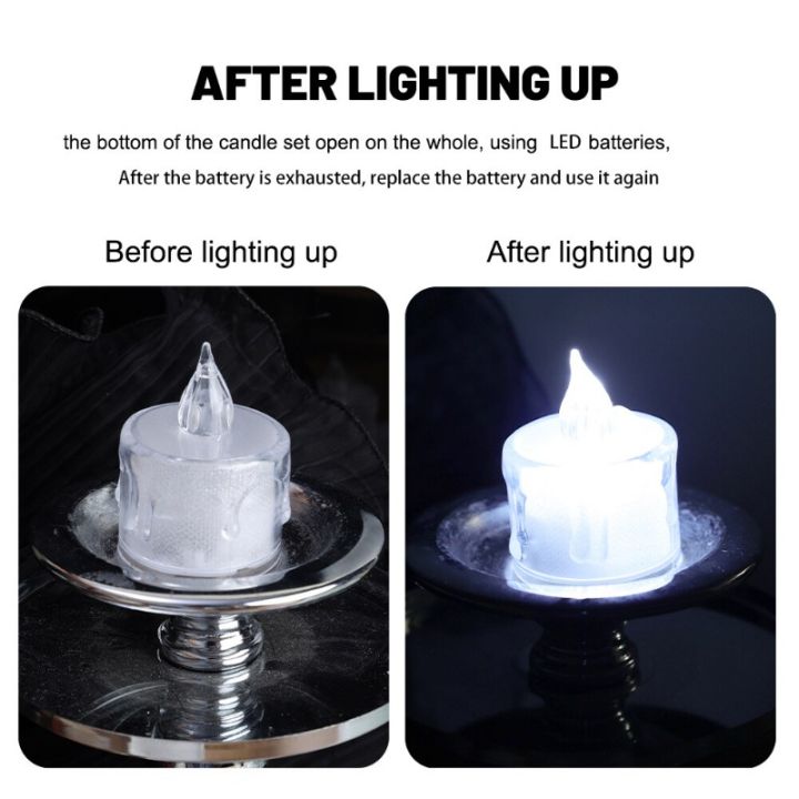 เทียน-led-ไร้เปลวอะคริลิกแบบโคมไฟเทียนไขอิเล็กทรอนิกส์ทรงหยดน้ำขนาด3-6ชิ้นโคมไฟเทียนไขของตกแต่งบ้านคริสต์มาส
