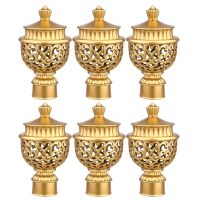 ❧☢☎ 6PCS Decorative Window Curtain Rod End Creative Window Curtain Rod Head Plug Retro Roman Curtain Rod Fittings for Home Decor