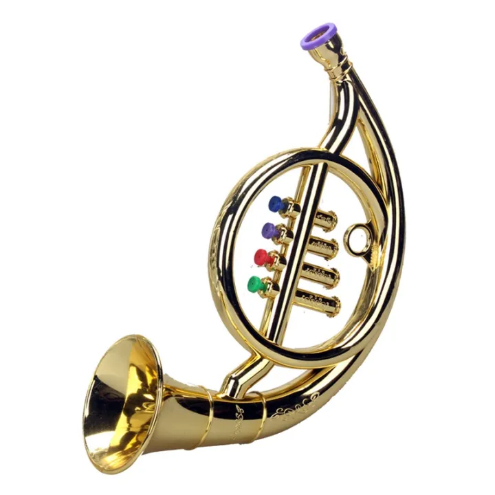 French Horn 4 Colored Keys Early Education Musical Toy Props Play Mini