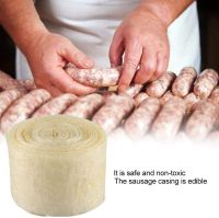 8m Edible Dry Sausage Casings 2 Layers Collagen Sausage Casing Tube Non-toxic Edible for Sausage Maker Ham Tool Ham Filling Tool