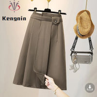 Womens Skirts Autumn Design Loose Oversized 4XL Female Suit Skirt A-Line Khaki Color Zipper High Waist Office Lady Skirt KE1942