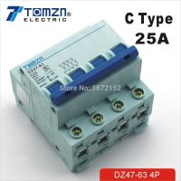 4P 25A 240V/415V Circuit breaker MCB C TYPE 4 Poles Electrical Circuitry Parts