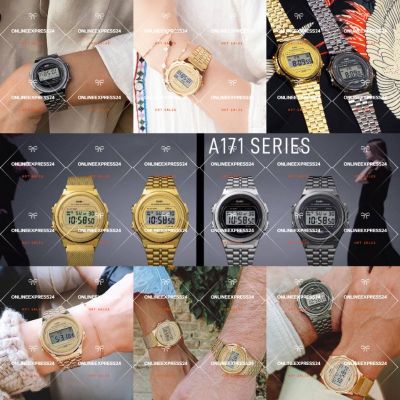 CA AQ230 Rose Gold Black Gold Jam Tangan Ladies Wanita Perempuan Uni og Vintage Digital Watch Murah Casio Viral