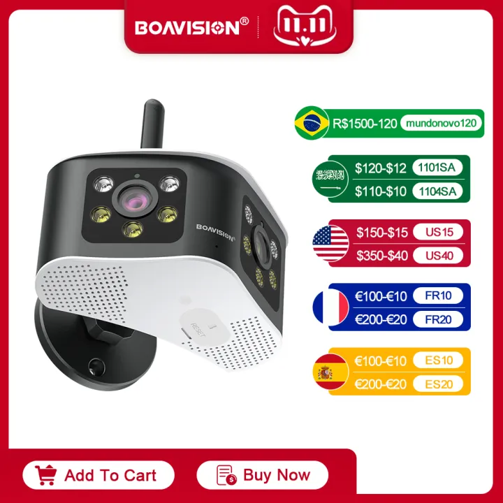 BOAVISION กลางแจ้ง4K 8MP 6MP 180 ° มุมมองกว้างพิเศษ Panoramic WIFI Dual