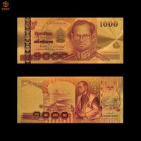 Thailand 1000 Baht 24k Gold Foil Bank Bills Souvenir Gold Banknote Paper Money Collections And Business Gift