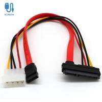 ELEONE SATA Combo Molex 7ขาสายไฟเพาเวอร์สายข้อมูล15ขาสายไฟพลังงานสายอะแดปเตอร์ SATA อะแดปเตอร์สายตัวแยกไฟ4ขา Molex เพื่ออนุกรม ATA