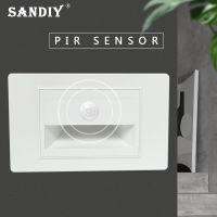 SANDIY อเมริกันไฟ LED ขั้นตอนโคมไฟติดผนังเซ็นเซอร์ Pir Motion Night แสงสำหรับบันไดทางเดินตู้เสื้อผ้าปิดภาคเรียนเชิงเทียนสหรัฐขนาดกล่อง