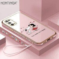 Hontinga เคสโทรศัพท์ Realme 7 Pro,เคสโทรศัพท์แฟชั่นลายการ์ตูนสุนัขหรูหราทำจากโครเมี่ยมชุบวัสดุ TPU เนื้อนิ่มคลุมทั้งหมดเคสยางป้องกันกล้องสำหรับเด็กผู้หญิง