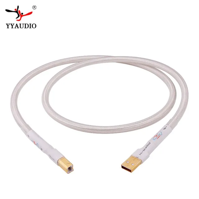สาย Usb ไฮไฟชุบเงินคุณภาพสูง6N OCC Type AB DAC Data USB Cable Lazada