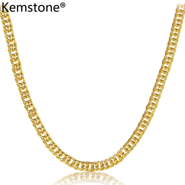 gold plated chain link necklace