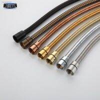 ☬ High Quality Black Shower Hose Bathroom Fitting Stainless Steel Soft Bath Tube 1.5 Meter Water Pipe ChromeBurshed GoldGreyORB