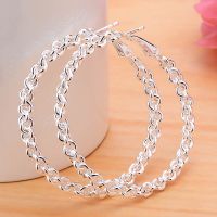 【YP】 New Zinc Alloy Sliver Color Hoop Earrings Wedding Engagement  Luxury Jewelry E060