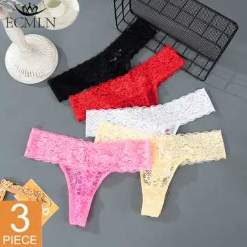 Sexy Floral Lace Panty Solid Underwear Brief Plus Side Crotchless Thong  Lingerie Women Panties Sexy Open