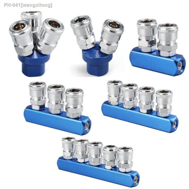 ﹊♟ 1/4 Quick Connector Air Gas Distributor Pneumatic Fitting Compressor